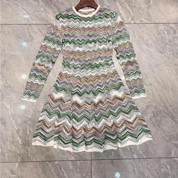 Missoni Multicolor Chevron Long Sleeve sweater Dress - Picture 5 of 9